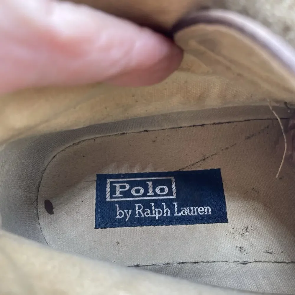 Polo Ralph Lauren Delmont Ankle Boots Men 9.5D Brown Suede Leather Chukka Preppy
